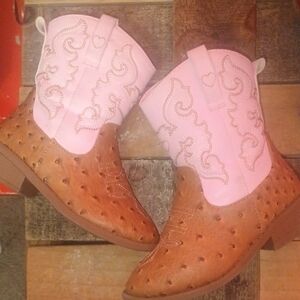 PAWZ Pink and Brown Kids Boots